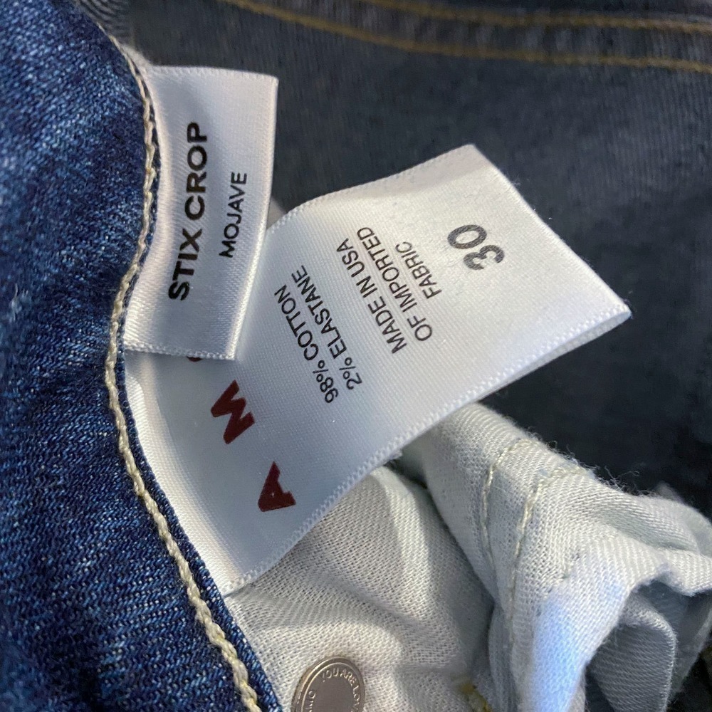 AMO Jeans stix crop mojave size 30 Skinny ankle raw hem - Picture 11 of 12